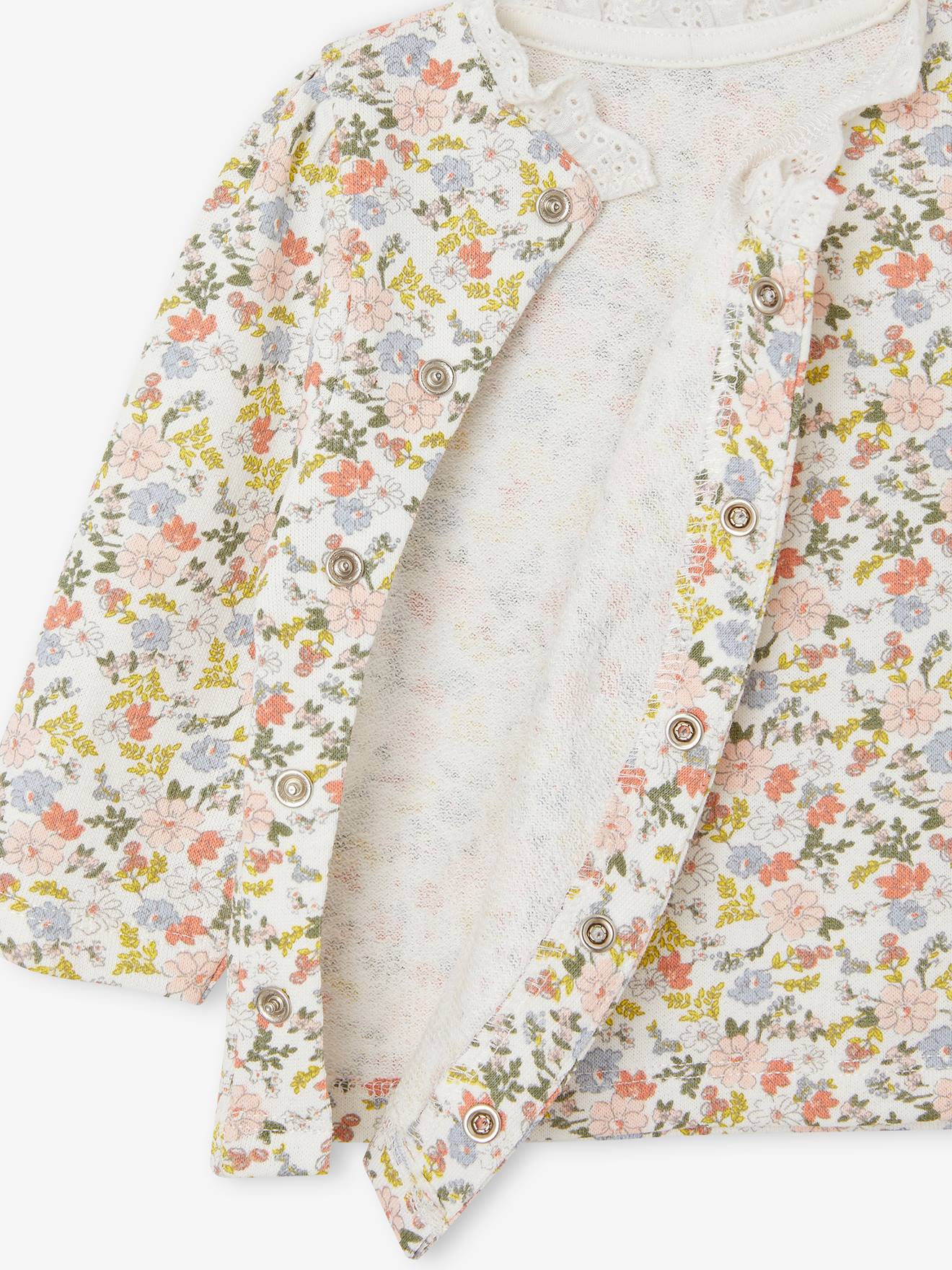 Sweat Bébé Fille Baby Boden - Gris Coton - Taille 2-3 Ans - Broderie Fleur