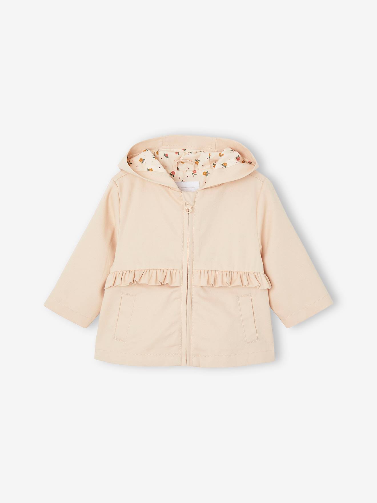 Parka doublée bébé avec capuche beige
