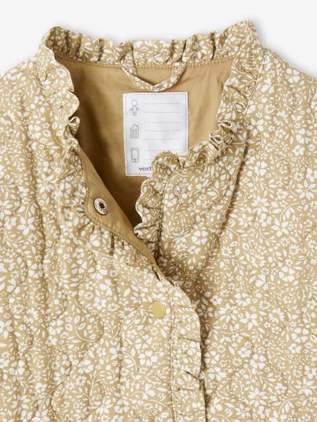 Blouson matelassée motifs fleurs fille tomette+vert imprimé 12 - vertbaudet enfant 