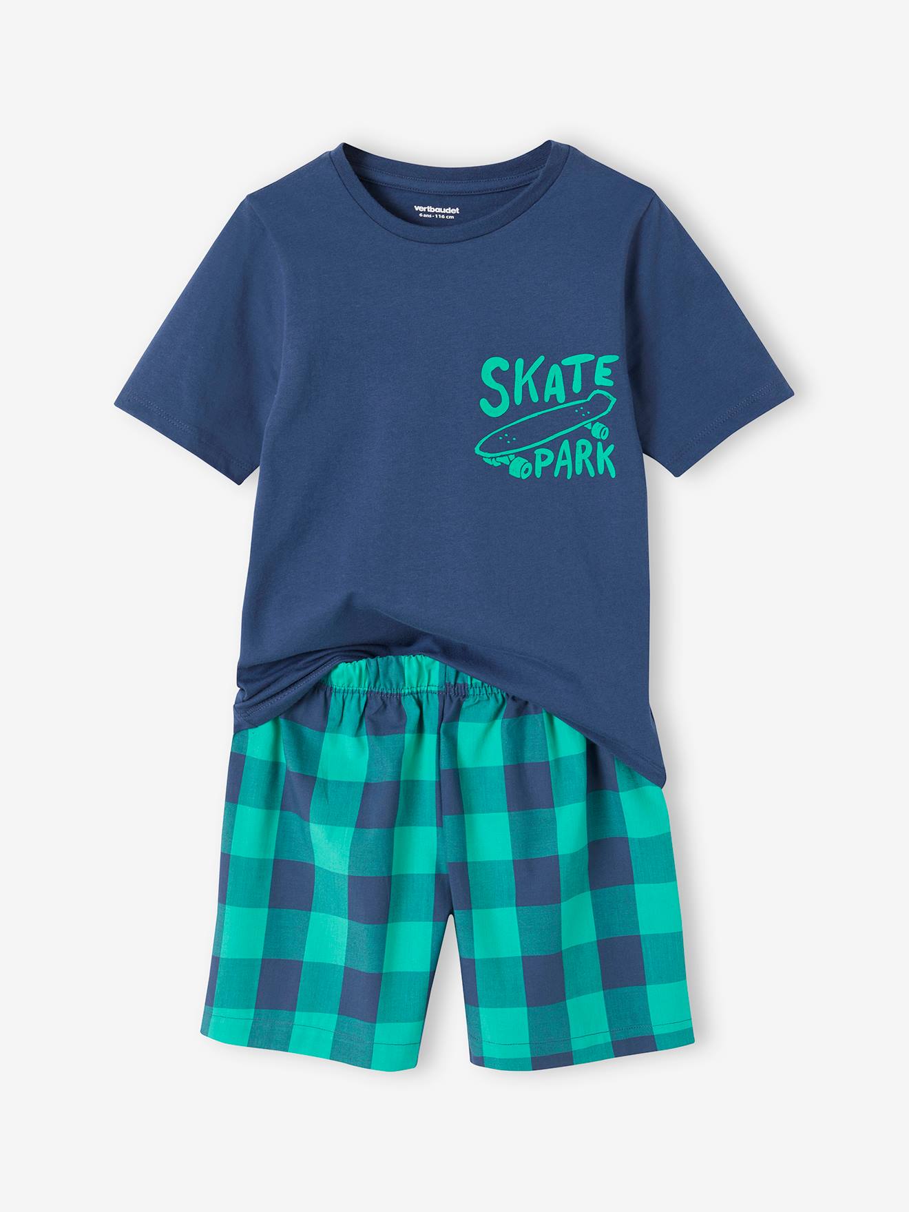 pyjashort skate garçon bleu océan