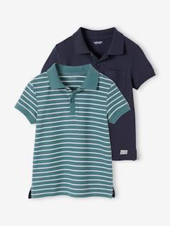 Garçon-T-shirt, polo, sous-pull-Lot de 2 polos garçons en maille piquée