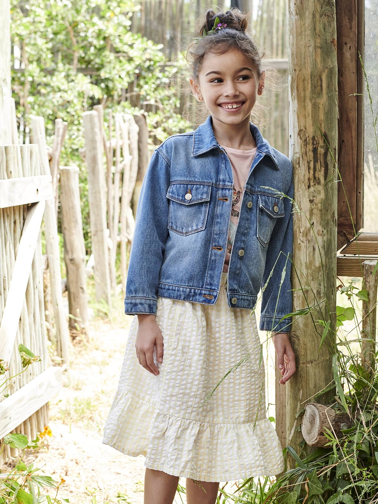Veste en jean personnalisable fille stone