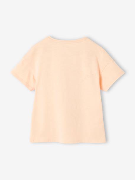 T-shirt fille animation relief et détails irisés fille abricot+bleu ciel+encre+rayé marine+vert amande 2 - vertbaudet enfant 