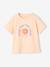 T-shirt fille animation relief et détails irisés fille abricot+bleu ciel+encre+rayé marine+vert amande 1 - vertbaudet enfant 