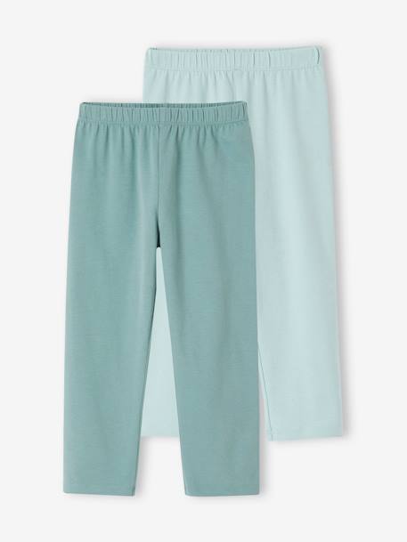 Fille-Lot de 2 leggings fille mi-mollets
