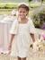 Robe cérémonie smocks dos fille en tissu reliéfé rose pâle+vanille+vert sauge 8 - vertbaudet enfant 