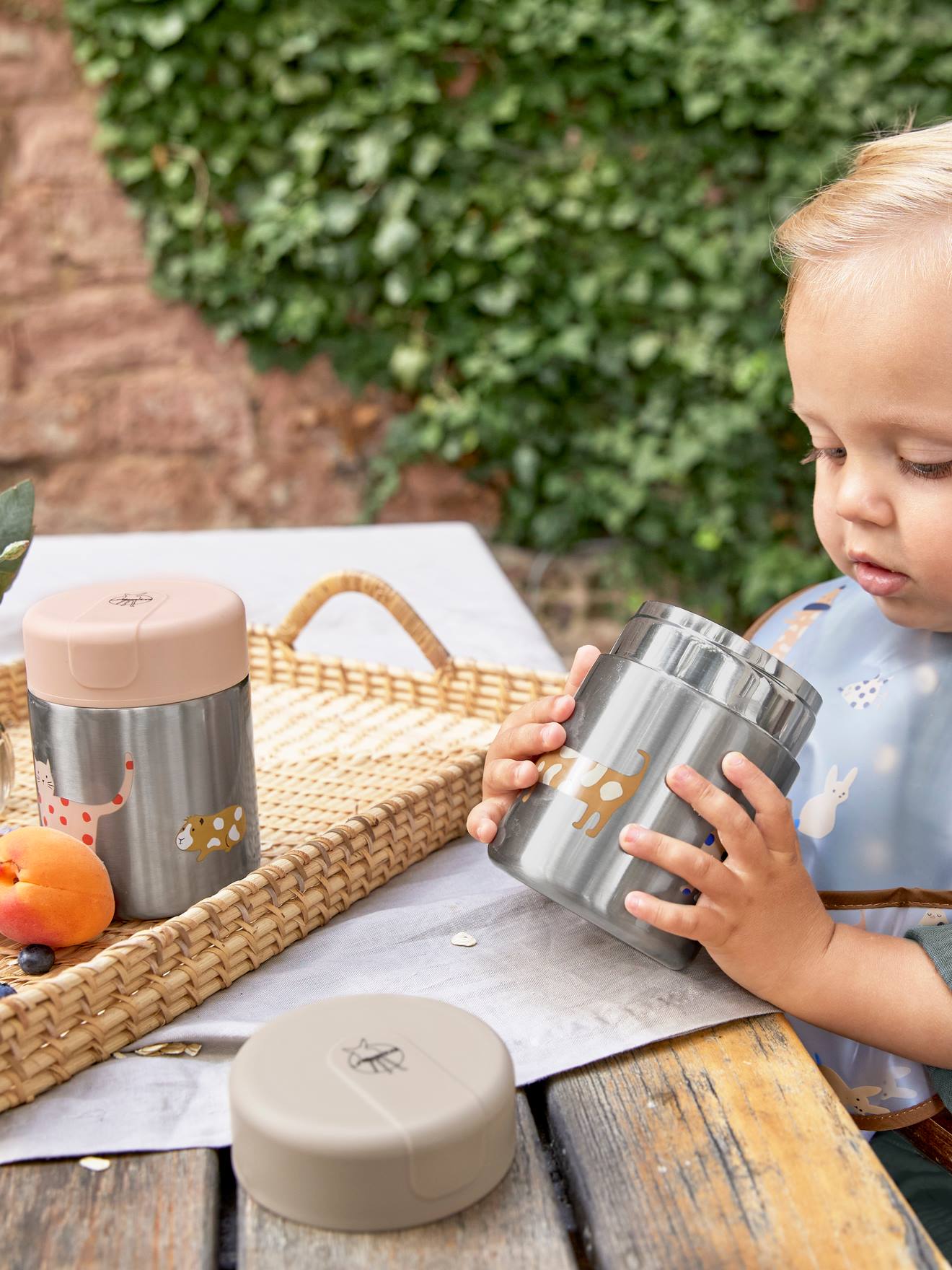 Thermos repas LÄSSIG en inox little mateys orange épicée