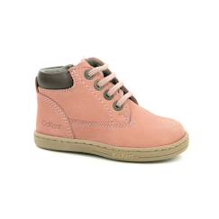 Chaussures-Chaussures fille 23-38-Boots, bottines-KICKERS Bottillons Tackland rose