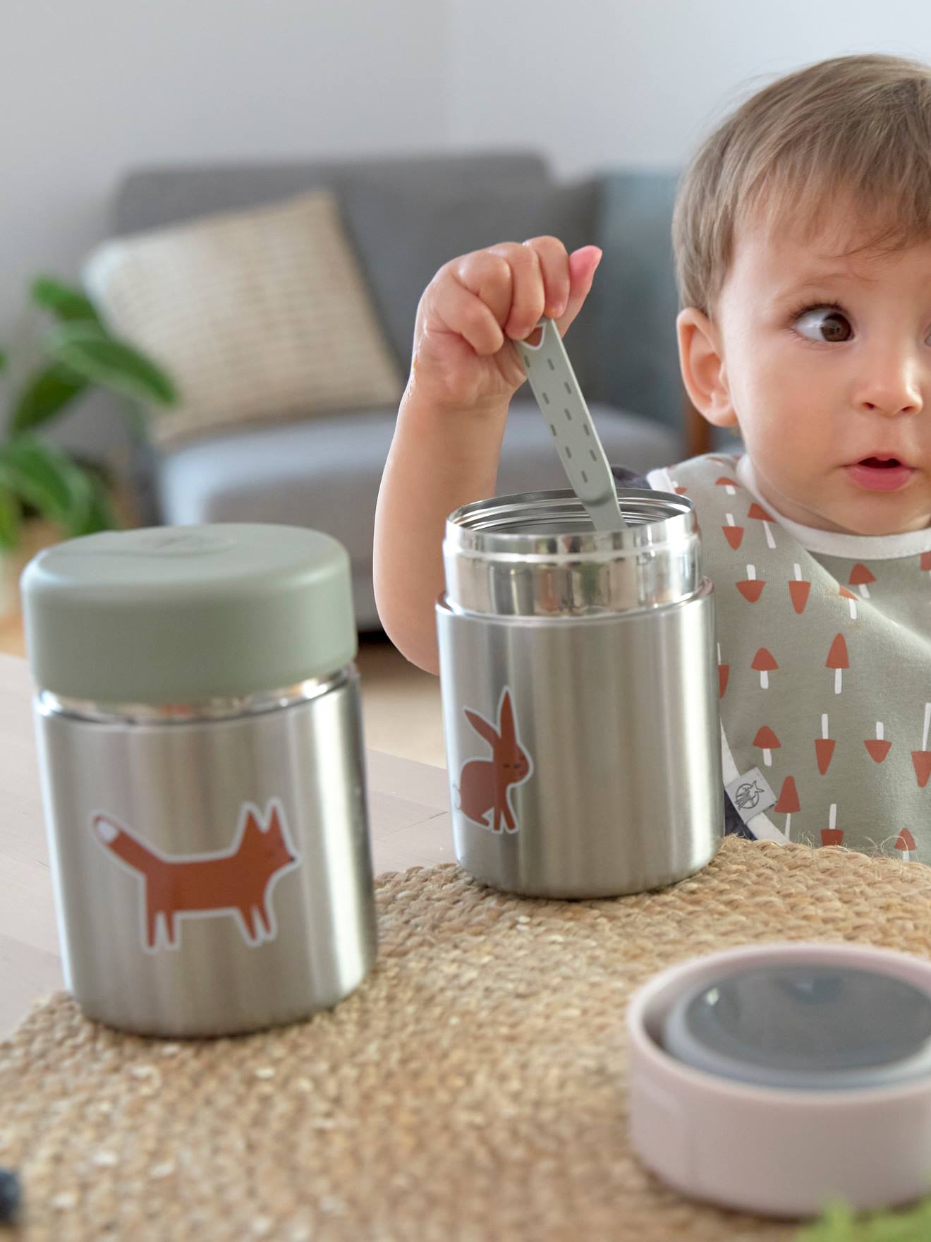 Thermos repas LÄSSIG en inox little forest renard