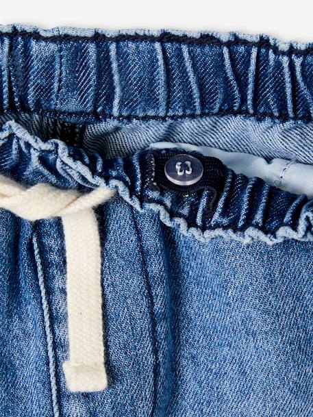 Bermuda garçon jean facile à enfiler bleu imprimé+denim gris+double stone+rayé bleu+stone 31 - vertbaudet enfant 