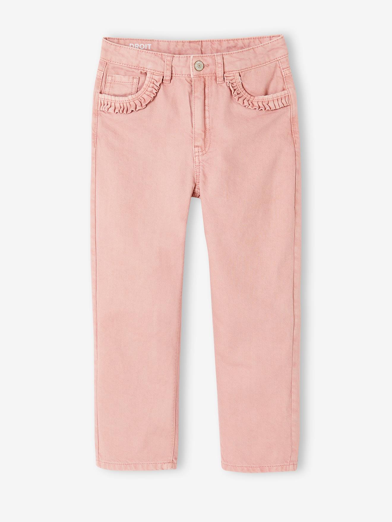 Pantalon droit MorphologiK fille tour de hanches medium blush