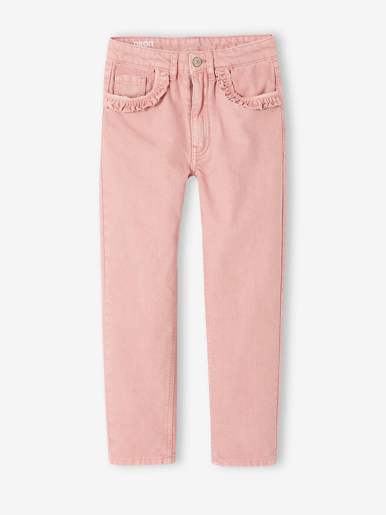 Vertbaudet - Pantalon droit MorphologiK Fille Tour de hanches Fin blush