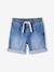 Bermuda garçon jean facile à enfiler bleu imprimé+denim gris+double stone+rayé bleu+stone 29 - vertbaudet enfant 