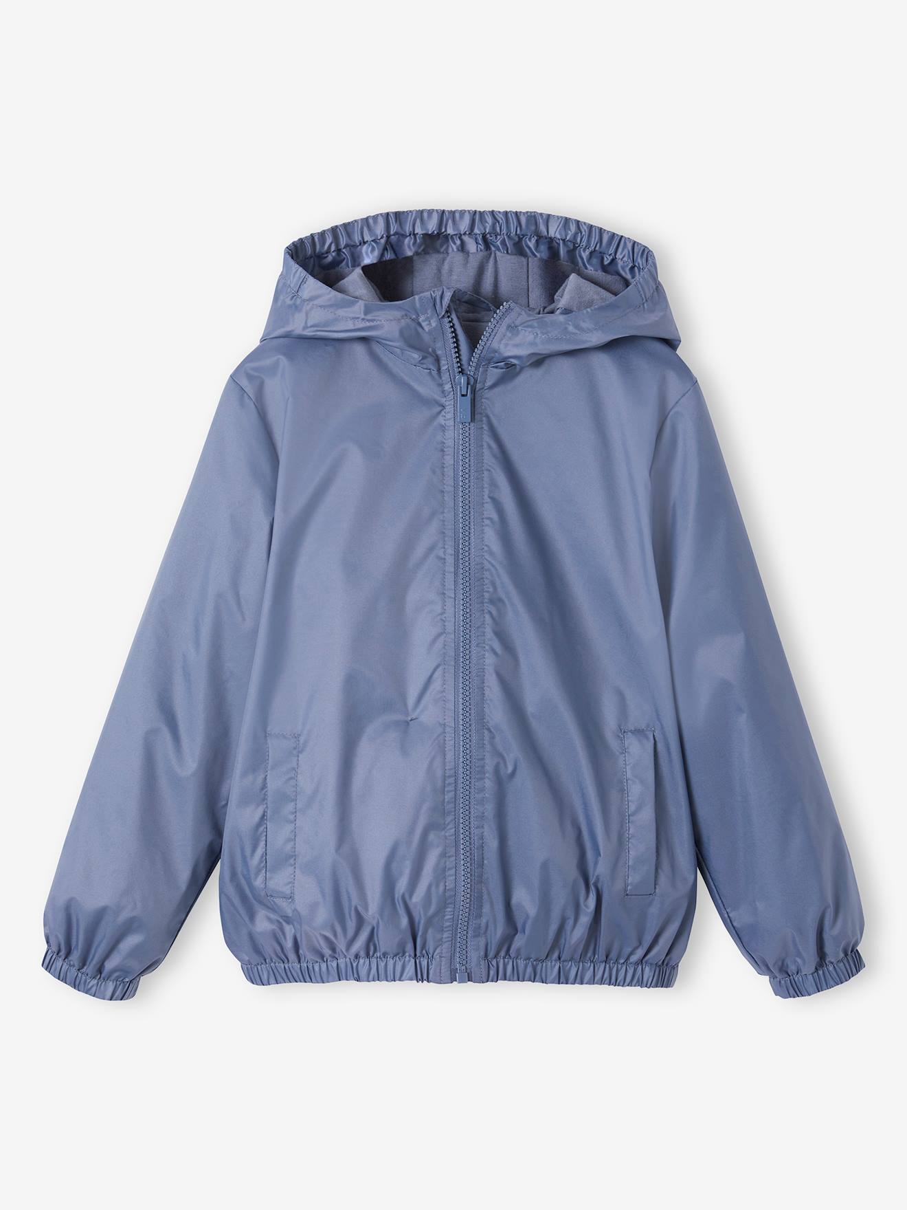 Coupe-vent magique garçon avec sa poche banane bleu grisé