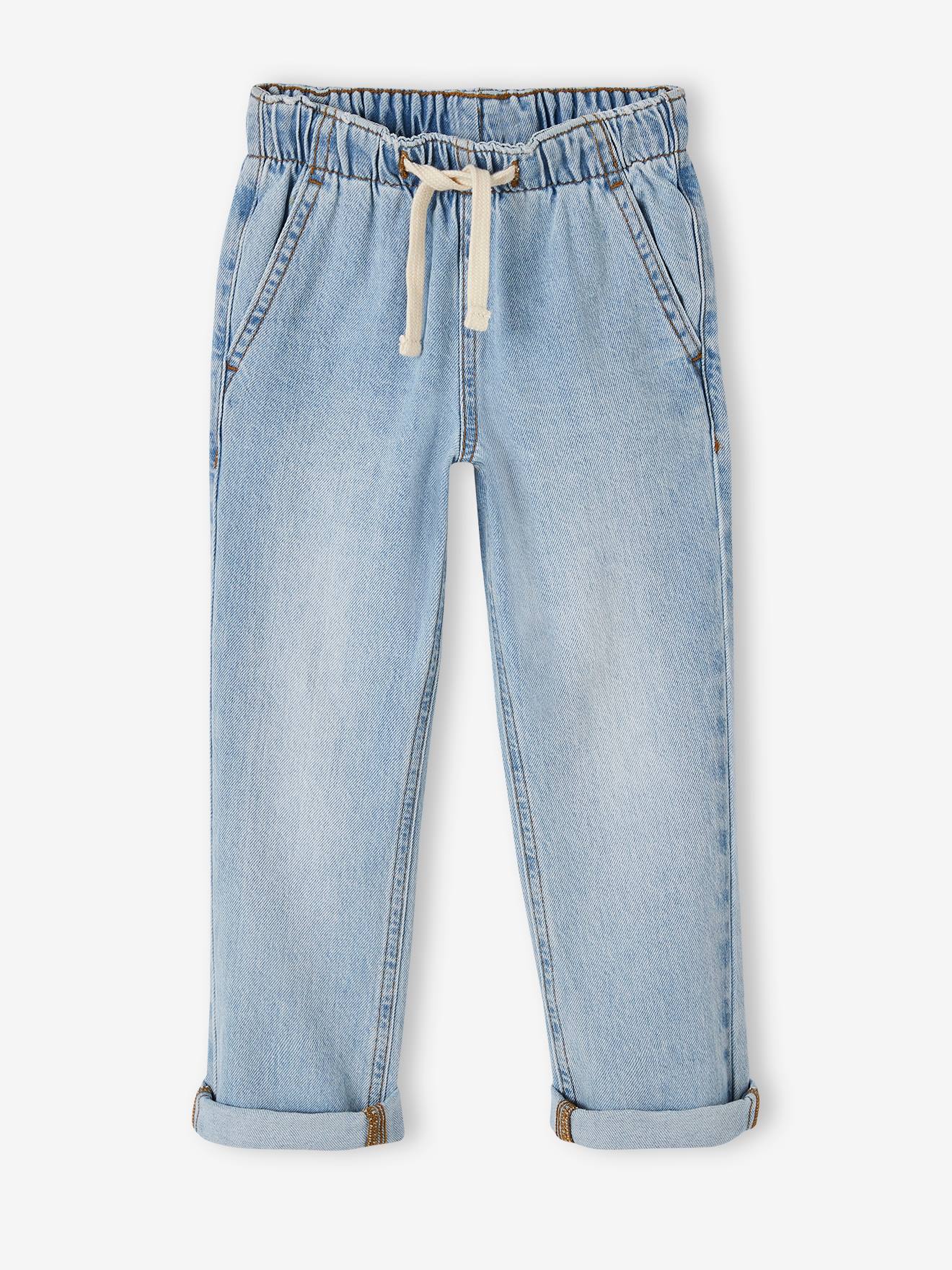 Jean large facile à enfiler garçon denim bleached