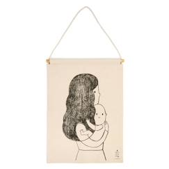 -Décoration murale - Nattiot - ABRACE - Motif maman & bébé - Coton - 40 x 50 cm