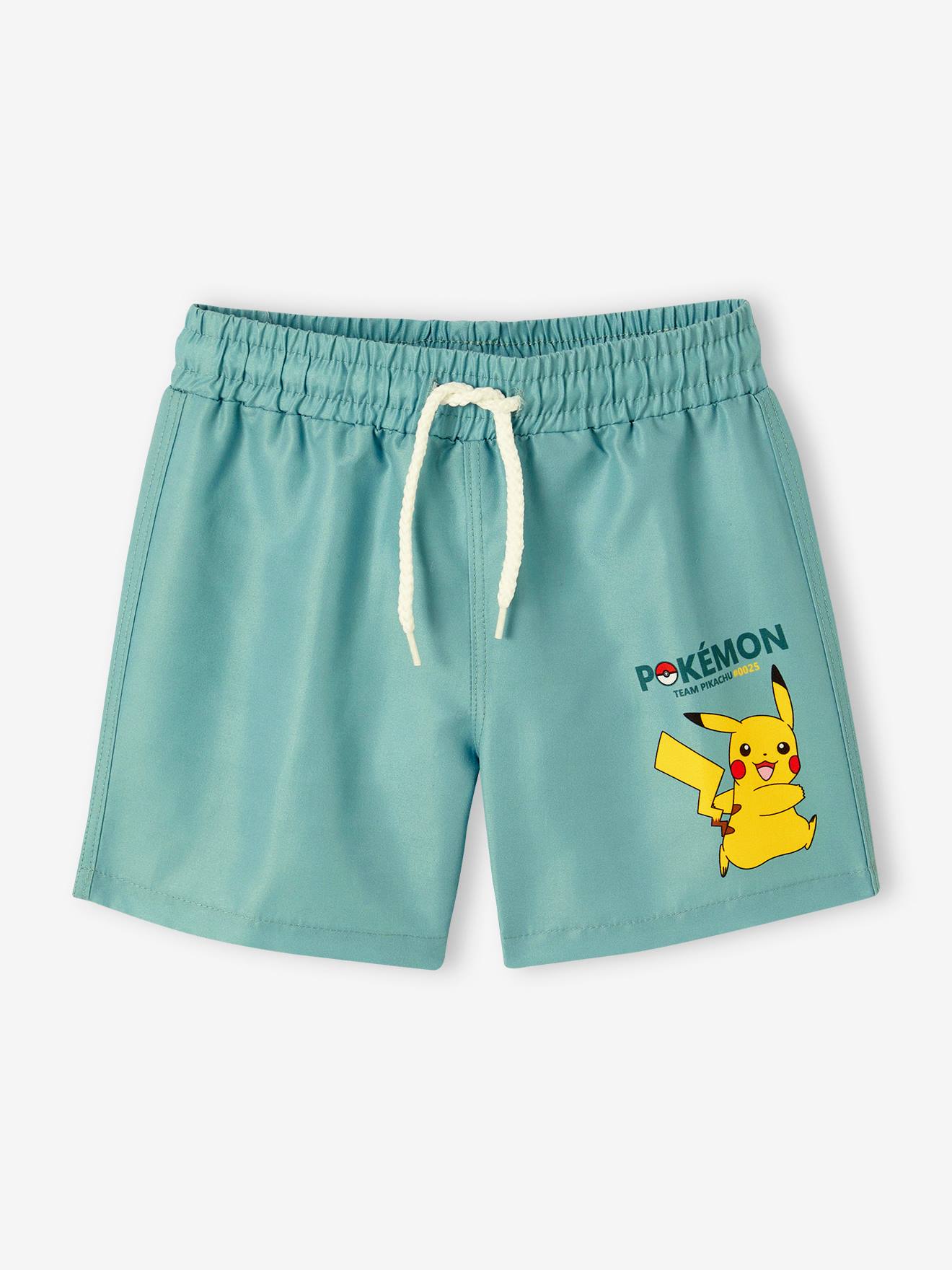 Short de bain microfibre garçon Pokemon vert sauge