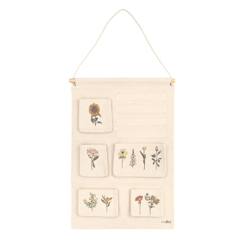 -Décoration murale enfant - Nattiot - Flora - Coton 100% - Motif floral - Support bois