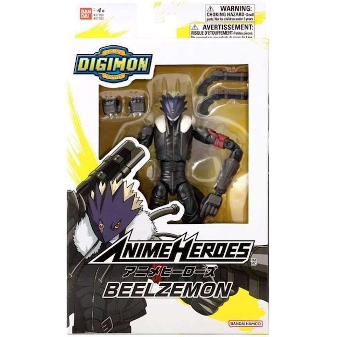 Figurine Anime Heroes Digimon Beelzemon 17 Cm - Bandai - Pistolets Berenjena - Enfant 4+ Ans Noir
