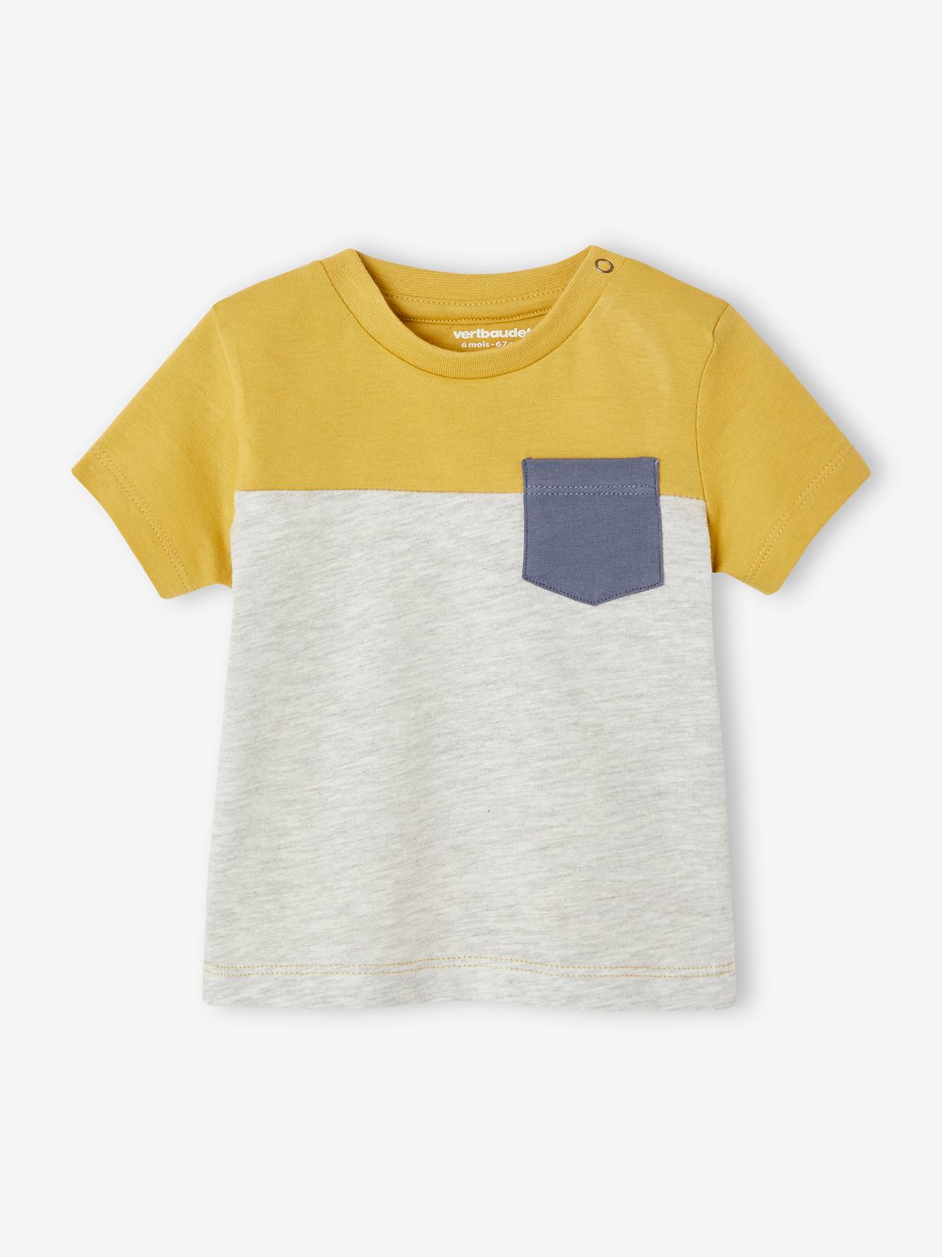 Vertbaudet - T-shirt colorblock bébé manches courtes jaune