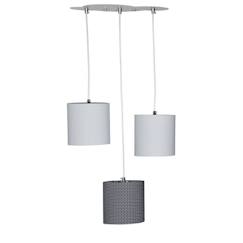 -Suspension Lumineuse - Sauthon - Babyfan - Coton gris - 3 ampoules - Réglable en hauteur