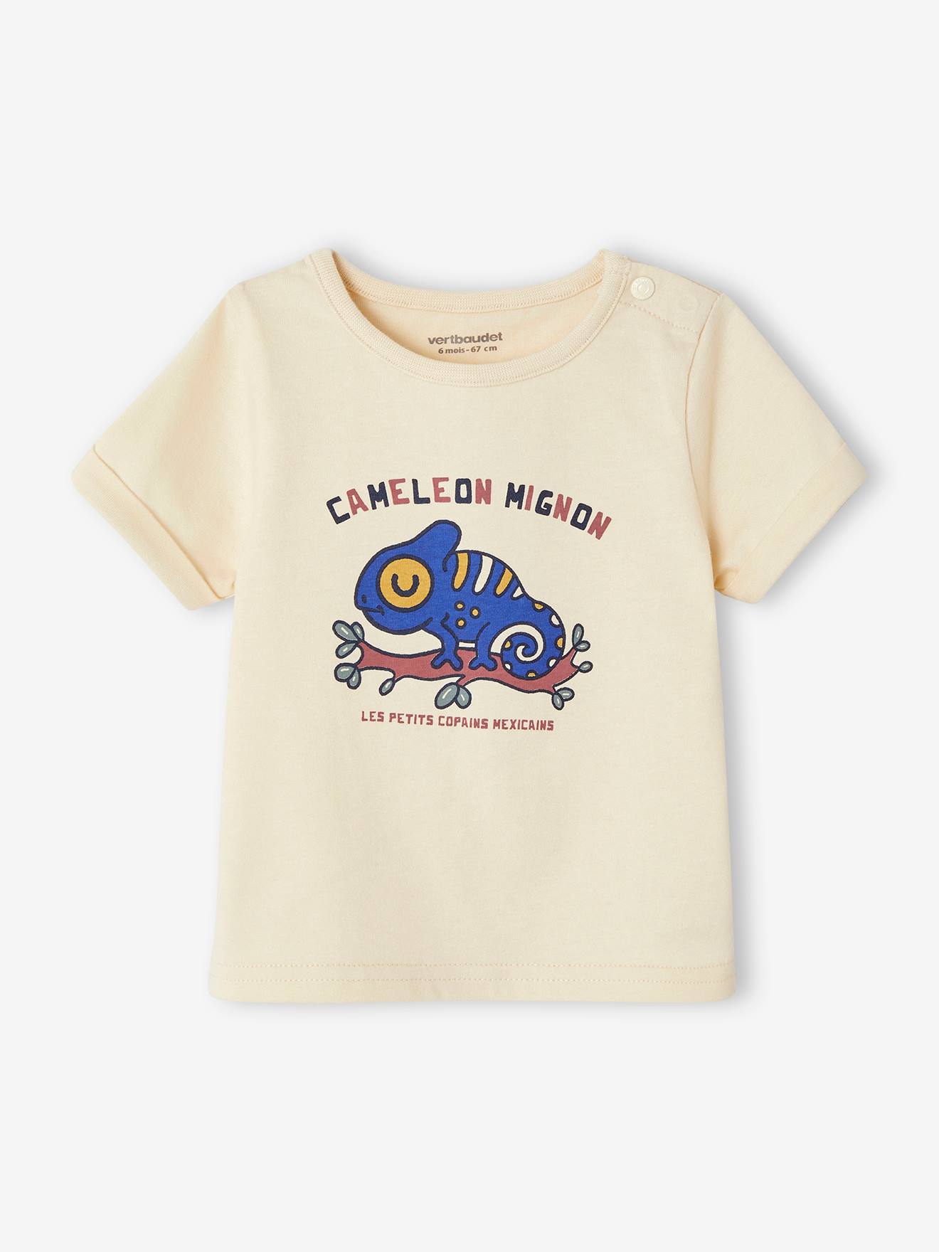 Tee-shirt caméléon bébé manches courtes écru
