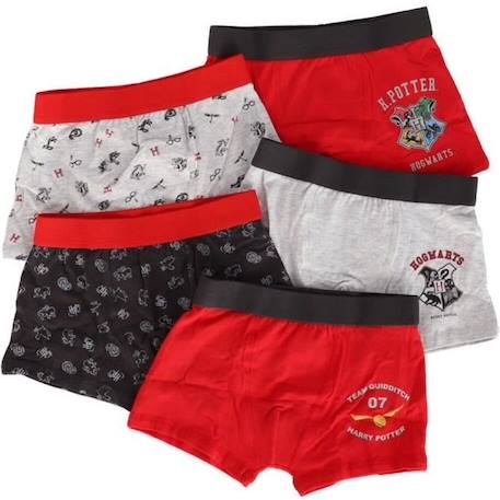 Garçon-Boxers Harry Potter - WARNER - Lot De 5 - Garçon - Rouge