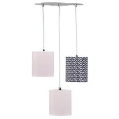 -Suspension lumineuse - Sauthon - Miss Fleur de Lune - 32x32cm - Coton multicolore - 3 ampoules