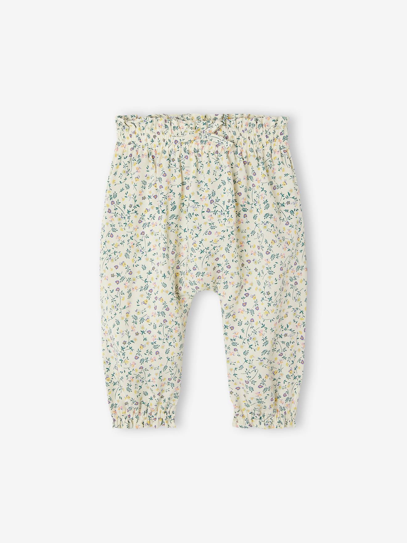Pantalon imprimé bébé fluide violet imprimé