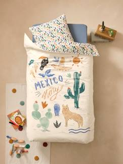 Linge de maison et décoration-Linge de lit enfant-Housse de couette-Pack housse de couette + taie d'oreiller MEXICO STORY, avec coton recyclé