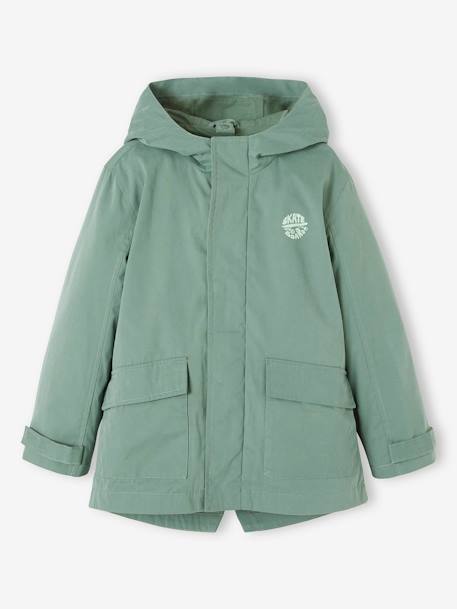 Parka 3 en 1 mi-saison garçon avec doudoune sans manches amovible marine+vert sauge 16 - vertbaudet enfant 