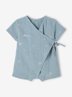 Vêtements bébé et enfants à personnaliser-Pyjashort en gaze de coton bébé personnalisable