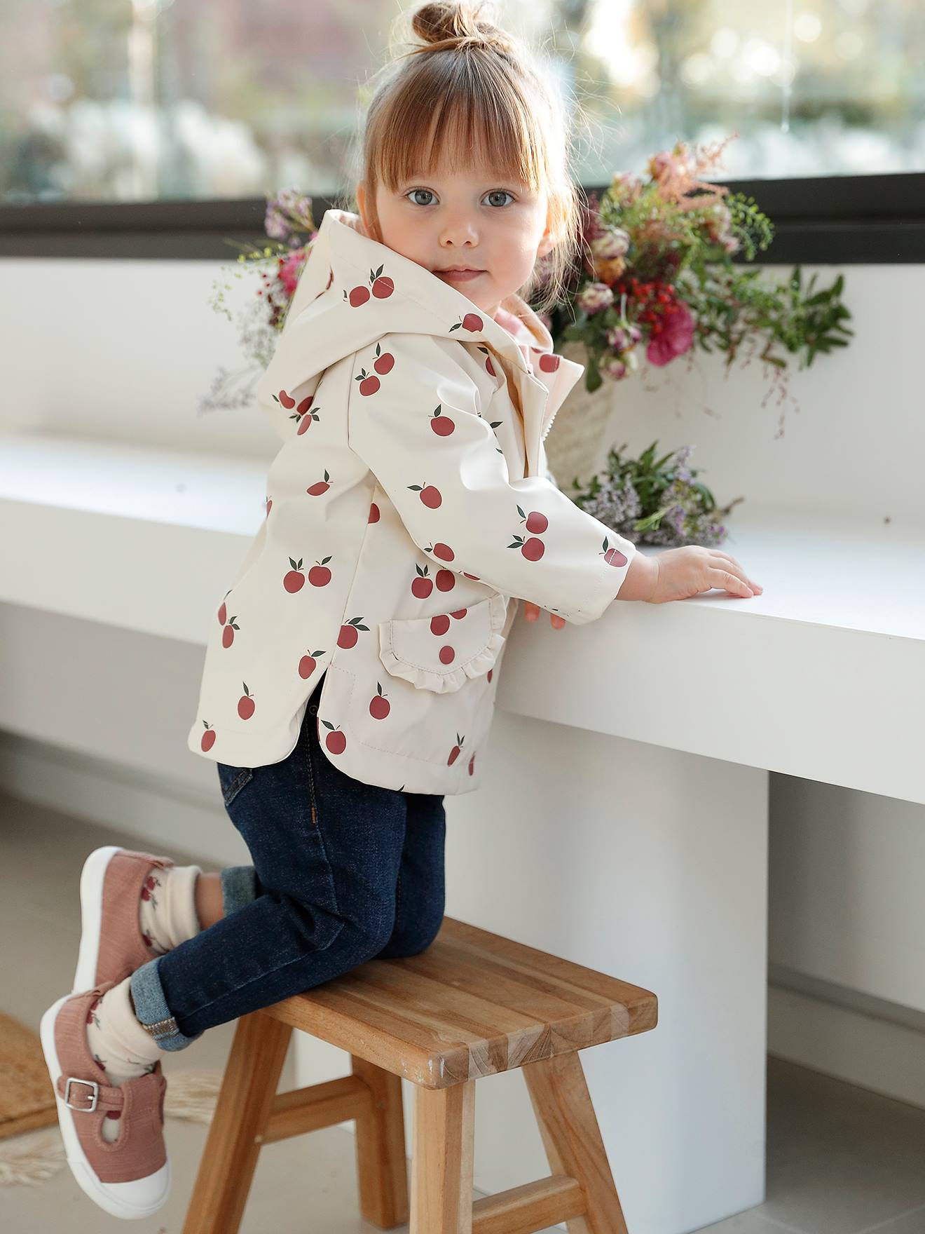 Ciré bébé fille à capuche écru