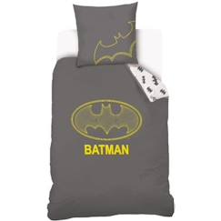 Batman - Housse De Couette 140x200cm + Taie d'oreiller 63x63cm - Parure Enfant 1 Personne - 100 % Coton- Gris  - vertbaudet enfant