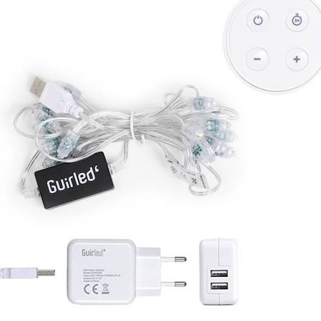 Guirlande lumineuse boules coton LED USB - Télécommandée -Veilleuse bébé 2h - 4 intensités - 24 boules 2,4m – Arlequin BLEU 3 - vertbaudet enfant 