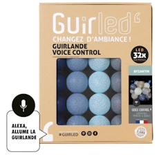 -Guirlande lumineuse boules coton - GUIRLE - GUIRLED - 4 couleurs - Commande vocale Google & Alexa