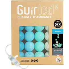 Linge de maison et décoration-Décoration-Guirlande lumineuse boules coton LED USB - Veilleuse bébé 2h -  3 intensités - 32 boules 3,2m - Horizon