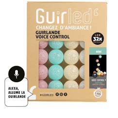 -Guirlande lumineuse boules coton - GUIRLE - GUIRLED - Rose - Intérieur - 3,2 mètres - Adulte - Essentiel