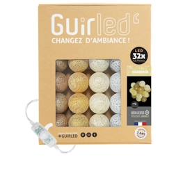 Linge de maison et décoration-Guirlande lumineuse boules coton LED USB - Radiance - 32 boules 3,2m - Veilleuse bébé 2h - 3 intensités