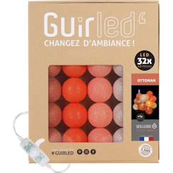 Linge de maison et décoration-Décoration-Guirlande lumineuse boules coton LED USB - Veilleuse bébé 2h -  3 intensités - 32 boules 3,2m - Ottoman