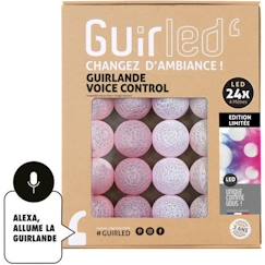 -Guirlande lumineuse - GUIRLE - 24 boules en coton LED - Commande vocale - Compatible Alexa & Google Assistant