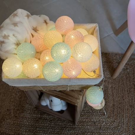 Guirlande lumineuse boules coton LED USB - Télécommandée -Veilleuse bébé 2h -  4 intensités - 32 boules 3,2m - Licorne BLEU 3 - vertbaudet enfant 