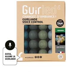 -Guirlande lumineuse wifi boules coton LED USB - Commande Vocale - Maison connectée - Amazon Alexa & Google Assistant -  24 boules