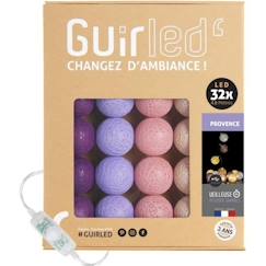 Linge de maison et décoration-Guirlande lumineuse boules coton LED USB - Veilleuse bébé 2h -  3 intensités - 32 boules 3,2m - Provence