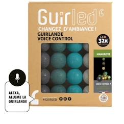 -Guirlande lumineuse boules coton - GUIRLE - GUIRLED - Marron - Intérieur - 3,2 mètres - Electrique - 4 couleurs