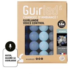 Linge de maison et décoration-Guirlande lumineuse wifi boules coton LED USB - Commande Vocale - Maison connectée - Amazon Alexa & Google Assistant -  16 boules