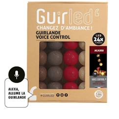 -Guirlande lumineuse LED wifi boules coton USB - Commande Vocale - Maison connectée - 24 boules