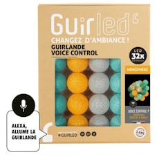 -Guirlande lumineuse wifi boules coton LED USB - Commande Vocale - Amazon Alexa & Google Assistant - 32 boules 3,2m - Radiance