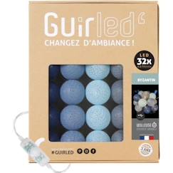 Linge de maison et décoration-Guirlande lumineuse boules coton LED USB - Veilleuse bébé 2h -  3 intensités - 32 boules 3,2m - Byzantin