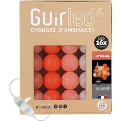 Linge de maison et décoration-Décoration-Guirlande-Guirlande lumineuse boules coton LED USB - Ottoman - 16 boules 1,6m - 3 intensités